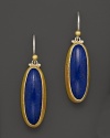 Lapis stones shine in a 24K yellow gold and sterling silver setting on Gurhan's Parliament earrings.