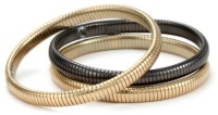 Kenneth Cole New York Modern Crush Gold-Tone and Hematite-Color Trio Bangle Bracelet Set