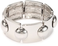 Nine West Spheres of Influence Silver-Tone Sculptured Stretch Bracelet