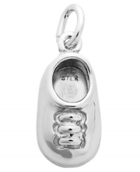 The perfect gift for the expecting mother. Rembrandt's petite baby shoe charm is crafted from sterling silver and will make the perfect addition to her favorite charm bracelet or necklace. Approximate drop: 3/4 inch.