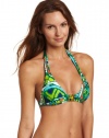 Trina Turk Women's Bali Hai Buckle Halter Front Top, Key Lime, 8