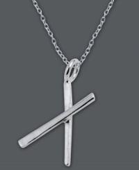 The perfect personalized gift. A polished sterling silver pendant features the letter X with a chic asymmetrical design. Comes with a matching chain. Approximate length: 18 inches. Approximate drop: 3/4 inch.