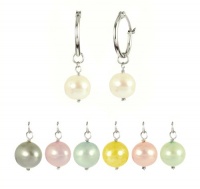 7 Interchangeable Freshwater Cultured Pearl, Spring Colors Earrings Set