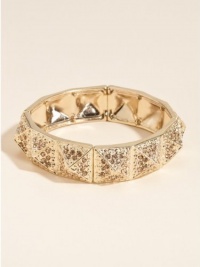 GUESS Gold-Tone Pyramid Stretch Bracelet, GOLD