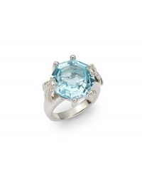 THE LOOKFaceted blue topaz accentBee detailsSterling silver settingTHE MEASUREMENTDiameter, about .75ORIGINMade in USA