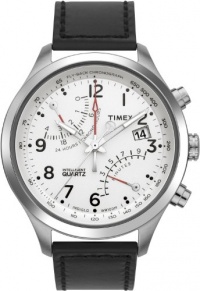 Timex Men's T2N701 Intelligent Quartz SL Series Fly-Back Chronograph Black Leather Strap Watch