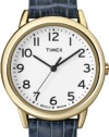 Timex Women's T2N954 Elevated Classics Dress Gold-Tone Case Blue Croco Leather Strap Watch