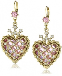 Betsey Johnson Iconic Love Bird Heart Drop Earrings