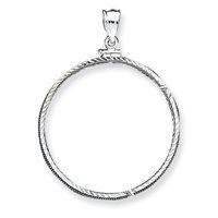 Genuine IceCarats Designer Jewelry Gift Sterling Silver 39.4 X 3.1Mm 1 Oz. Silver Town Diamond Cut Coin Bezel Penda