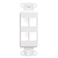 Leviton 41644-W QuickPort Decora Insert, 4-Port, White