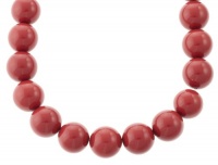 Sterling Silver Coral Beaded Necklace (12mm ), 22