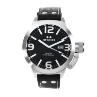 TW Steel Men's TW22N Canteen Black Leather Black Dial Watch