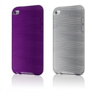 Belkin F8Z652ttC01 Grip Groove Case Apple iPod Touch 4G - 2 Pack - Oyster Gray/Royal Purple