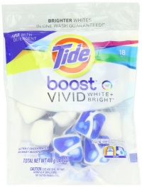 Tide Boost Vivid White + Bright He In-Wash Booster 18 Count 14.1 Oz.