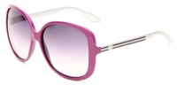 Gucci Women's 3157/S Rectangle Sunglasses,Violet,plum & Silver Frame/Smoke Gradient Lens,One Size