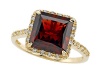 Genuine Garnet Ring by Effy Collection® in 14 kt Yellow Gold Size 5