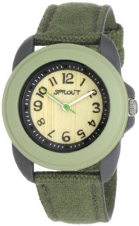 Sprout Unisex ST1003DGBKDG Eco-Friendly Corn Resin and Green Organic Cotton Strap Watch