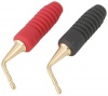 Monster Twist Crimp Toolless Speaker Cable Connectors - Angled Gold Pin MKII - 4 pair pack Regular Angled Gold Pins