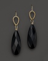 Faceted onyx adds rich texture to 14K yellow gold.