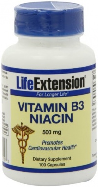 Life Extension Vitamin B3 Niacin  500 Mg Capsule, 100-Count