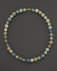 Shades of aquamarine beads lend bohemian flair to this single-strand necklace from Lara Gold for LTC.