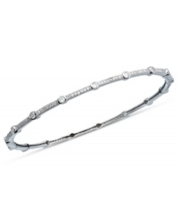 Stack on endless dazzle! This glamorous bangle bracelet from CRISLU is the perfect layering piece with cubic zirconia sparkle (2-1/2 ct. t.w.). Set in pure platinum over sterling silver. Approximate diameter: 2-1/2 inches.