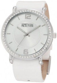 Kenneth Cole REACTION Women's RK6007 Analog Stones Bezel White Strap Watch Box Set