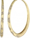 ABS By Allen Schwartz Pave Beach Gold-Tone Scattered Pave Hoop Earrings