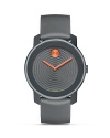 Large Movado BOLD watch with orange accents.