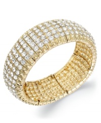 Pair this party-perfect bangle with others for a chic look. Charter Club's stylish bangle creates the perfect amount of shine with glass accents. Crafted in gold tone mixed metal. Approximate diameter: 2-1/4 inches.