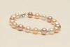 mmpearl(Michael Mikado) 7.5 Inch, Natural White, Pink and Lavender Color 7.5-8.0mm Pearl Bracelet