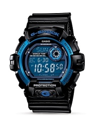 Shock resistant and substantial. Casio's digital watch is all teched out. With solar power, a stopwatch and multiple alarms, this hard-wearing piece is ready to go off the grid.