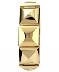 Go undercover with this pyramid-stud watch from Vince Camuto. Features a bangle bracelet-inspired design with a covered dial.