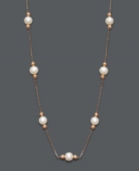 Make a solitary statement, or layer this sophisticated strand with other necklaces for a more modern look. Either way, this cultured freshwater pearl (6 mm) tin cup necklace is nothing short of extraordinary. Crafted in 14k rose gold. Approximate length: 18 inches.