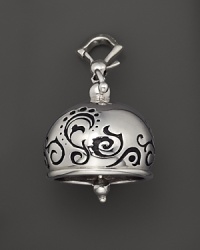 Inspired by Zen philosophy, this intricately detailed, blackened and polished sterling silver meditation bell from Paul Morelli jingles softly.