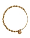 A flash of Russian gold plated beads lends texture rich shine on a delicate, expandable Alex and Ani bracelet.