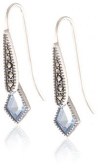 Judith Jack Color Cascade Sterling Silver, Marcasite and Blue Spinel Drop Earrings