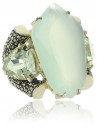 Judith Jack Mint Sterling Silver, Marcasite and Semi Precious Ring, Size 7