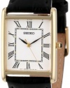 Seiko Men's SNF672 Dress Black Leather Strap Watch