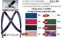 Holdup Hip-clip 2 Wide Trucker Style Suspenders