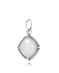 Polished quartzite in a sterling silver beaded setting makes for a timeless PANDORA pendant.