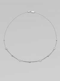 From the Silver Rain Collection. Delicate diamonds and faceted clear quartz are equally radiant within setttings of hammered sterling silver on a graceful chain.Diamonds, .20 tcw Clear quartzSterling silverLength, about 18Lobster claspImported