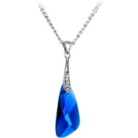 Handcrafted Sapphire Blue Austrian Crystal Inspire Necklace MADE WITH SWAROVSKI ELEMENTS