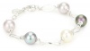 Majorica 10mm Round Multi Pearls on Sterling Silver Links Bracelet