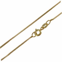 18K Gold Over Sterling Silver 1mm Box Chain Necklace 14 16 18 20 24 30