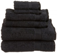 Superior Egyptian Cotton  6 Piece Towel Set, Black