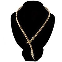 Mesmerizing Gold Tone Snake Choker Necklace