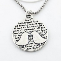 Kevin N Anna Studio California Sterling Silver Pendant Necklace with Pair of Kissing Birds Celebrates LOVE