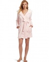 Dearfoams Women's Sherpa Lined Hooded Solid Robe