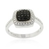 Sterling Silver 1/5ct TDW Black Diamond Square Ring